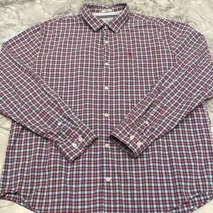 Original Penguin Plaid Long Sleeve Button Up Shirt Men’s XL Office Corporate